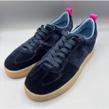 Steve Madden Tucker Navy Sneakers‎ 9 Velour Casual Gum Sole Pink Accents Photo 0