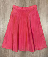 Vintage Michaelangelo Pink Iridescent Circle Skirt Made in USA Size 4 High Waist Photo 0