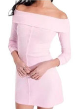 Wild Fable Pink Ribbed Off The Shoulder Button Down Mini Dress M Y2K stretch Photo 0