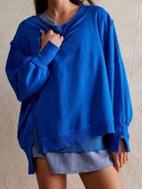 NWOT Free People We The Free Camden Sweatshirt - Lake Victoria - Large Photo 0
