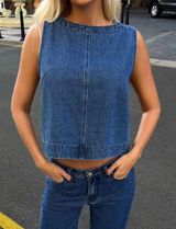 Forever 21 Women Fashion A-Line Denim Top Photo 0