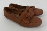 b.o.c. Womens Tan Faux Leather Bow Loafer Flats Floral Lining‎ Size 10M Photo 0