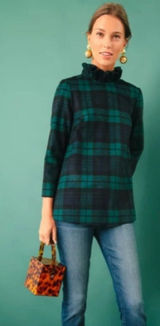 Tuckernuck Blackwatch Plaid Faye Tie Blouse Size Small Photo 0