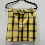 Hollister yellow plaid ultra high rise mini skirt size M NWOT Photo 0