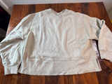 Aerie Womens Oversized V-Neck Sweatshirt Oatmeal Heather Grey Textured Large Photo 0