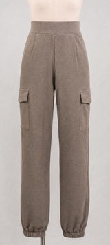 A New Day Super Soft Cargo Joggers Walnut Brown Size Small Relaxed Fit Ribbed Photo 0