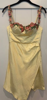Here Comes The Sun Lemon Floral Mini Dress US XS Australian 6‎ Party Photo 0