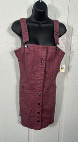 Tinsel Town Women’s Red Denim Overall Dress Size Medium EUC Photo 0
