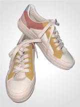Rocket Dog White Sneakers with Yellow and Pink Panels Size 6 Photo 0