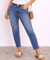 Abercrombie‎ & Fitch The Mom High Rise Distressed Jeans Blue 29/8 Medium Wash Photo 0