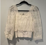 Lace Coquette Top Womens Small** Sheer Dainty Fairy Cottage Romantic Twee Travel Photo 0