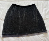Free‎ People Mini Skirt Womens 6 Bodycon Wild Child Slate Blue Sequin Mesh Photo 0