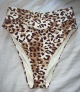 Aerie High-Waisted Crossover Bikini Bottoms Cheetah Print Photo 0