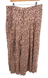 Anthropologie Isobel Pleated Wide Leg Leopard‎ Print Trouser Pant Elastic XL Photo 0