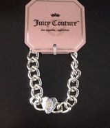 Juicy Couture New Silver Chain & Pave Heart Bracel Photo 0