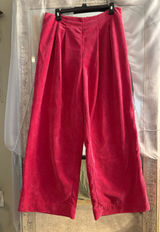Pink high-waisted corduroy wide leg pants Photo 0