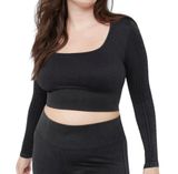 Aerie New Offline Seamless Square Neck Cable Long Sleeve Crop Top Size Large Photo 0