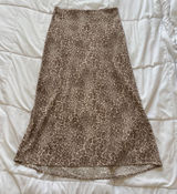 Rachel‎ Zoe Maxi Skirt Womens 8 Leopard Beige Brown Animal Whimsy Quiet Luxury Photo 0