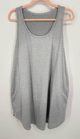 “VERY SOFT” Women's 1X Razor Back T-Shirt Dress Gray Coverup Lounge Wear Photo 0