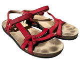Teva Ventura Cork Sandals 6389 Strap Leather Flat Slip On Waterproof Red Size 10 Photo 0