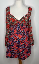 Nasty Gal- Red, Green, Black Steal the Show Floral Mini Dress Photo 0