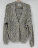 Stitches‎ + Stripes Womens Chunky Knit Cardigan Sweater Blue Yellow M Slouchy Photo 0