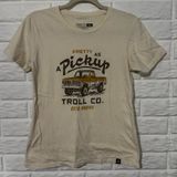 Trolls Co. Shirt Women’s Large “Pretty As A Pickup” Beige Tee Truck Top Photo 0