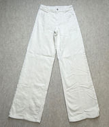 American Eagle Jeans Womens 0 Cream Wide Leg Boho Coastal Utility Front Seam Photo 0