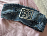 Revice Denim Buckle Jean Tube Top Y2K McBling Size XL Photo 0