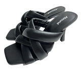 Abound Sandals Size 6 Black Square Toe Woven Stiletto High Heels Photo 0