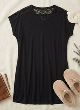 Adore Me Black‎ Lace Shoulder V-Neck Nightgown Sleep Dress MON-SL-099-33-PJ S Photo 0