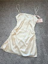 Oh Polly Cream Satin Mini Dress Photo 0