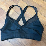 ALO Yoga Black Cross-Back Mesh Sports Bra Photo 0