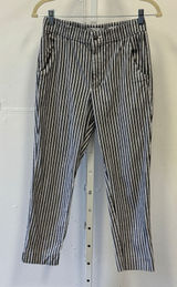 Hollister Ultra High-Rise Striped Tapered Pants Gray White Small Contemporary Photo 0