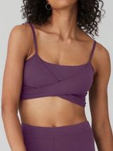 ALO Yoga Airbrush Enso Dark Plum Cross-Front Sports Bralette Size Medium Photo 0