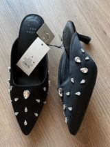a new day Black Jeweled‎ Pointed-Toe Mule Heels Photo 0