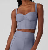 Alo Yoga Airlift Winter Warm Mob Wife Faux Leather Cropped Supermoto Tank small Photo 0