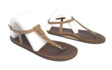 RainBow Women's Braided Ankle‎ T-Street Brown Leather Sandal XL sz 10 Photo 0