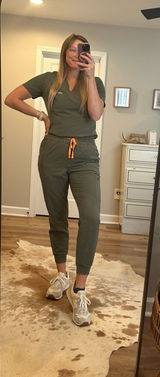 Moss Green FIGS Scrubs Set Photo 0