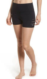 Alo Yoga Ripped High Waist Warrior Bike Shorts in Black Photo 0