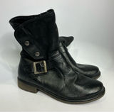 Baretraps Shakira black leather boots women's‎ size 9.5 buckle casual zipper Photo 0