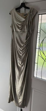 Marina Formal Gown Mother of Bride Dress Gold/Silver Sz. 10 Photo 0