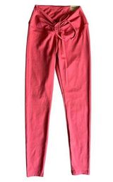 VICTORIA'S SECRET PINK Red Adjustable Waist Ruched Leggings, Medium Photo 0