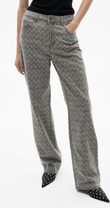 NWT Mango MNG Wide Leg Sequin Jeans Women's Sz 8‎ Gray Denim Rhinestone Festival Photo 0