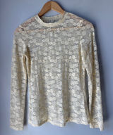 Sheer Floral Lace Long Sleeve Top Photo 0