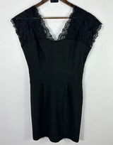 Francesca's Lace N Sweet Dress Womens Medium Black V-Neck Cocktail Party Mini Photo 0