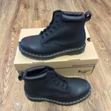 DR MARTENS black leather lace up ankle boots booties shoes women’s 9 new Photo 0