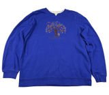 Breckenridge Cobalt Blue Sweatshirt‎ Grandma Sweater Small Tree Owl Red Birds Photo 0