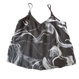 Athleta Calm Cool Cami Cupro Silk Black White Marble Swirl Tank Top Small S Yoga Photo 0