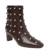 NWT A New Day Wide Width Tigris Low-Shaft Studded Heeled Booties Dark Brown 7.5W Photo 0